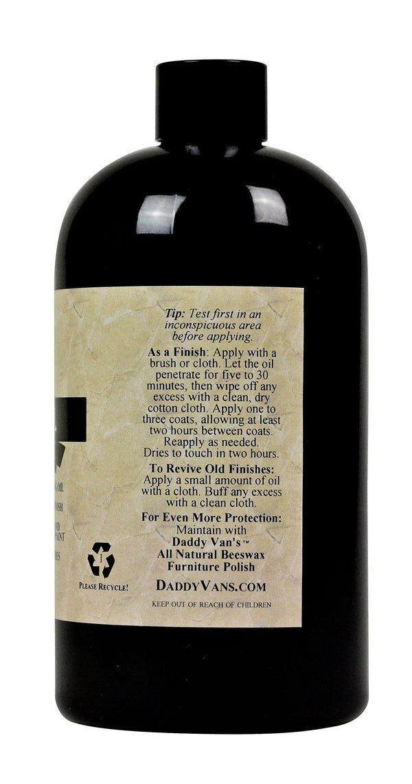 Daddy Van's All Natural Hemp Seed Oil Food Safe Wood Finish and Restorer