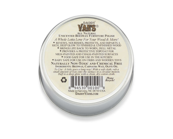 Daddy Van's All Natural Unscented Beeswax Furniture Polish