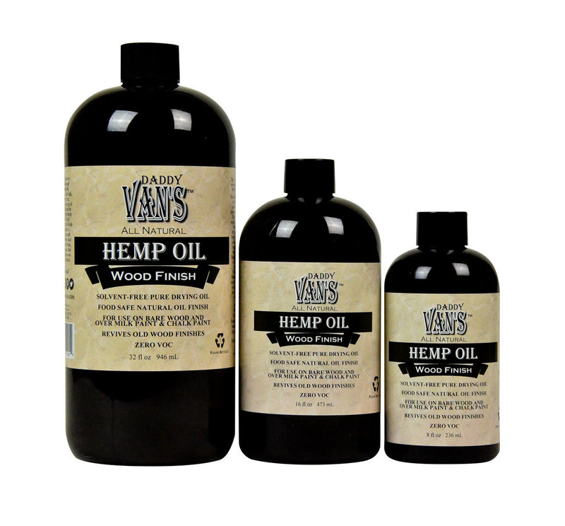 Daddy Van's All Natural Hemp Seed Oil Food Safe Wood Finish and Restorer